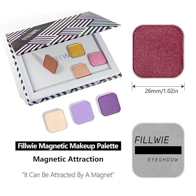 Shimmer Single Eyeshadow Refill – Plum Coloring, High Pigment, Long-lasting, No Fallout – Single Pan with Metal Base, Compatible with Magnetic Palettes – Eyeshadow Pan for DIY Makeup (Rose Romance)