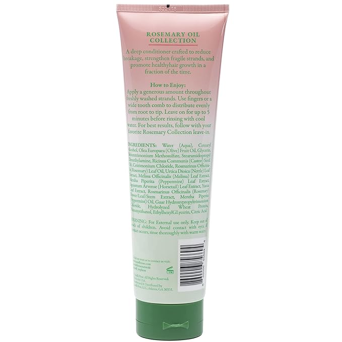 Camille Rose Hair Mask, Rosemary Oil – 5-Minute Strengthening Deep Conditioner for Refreshing Dry, Damaged Hair, Frizz Control, 8.5 Oz