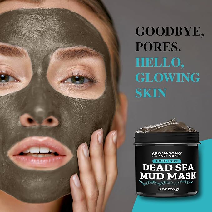 Aromasong Dead Sea Mud Mask with Lavender Essential Oil – 100% Natural Mineral Mud for Face & Body – Pore Minimizer, Acne & Blackhead Remover, Anti-Aging, Firming & Detoxifying Clay Mask