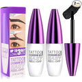 2 Pack Tattoo Eyebrow Gel Easy Peel Off, Waterproof & Sweatproof Eyebrow Tint Peel Off, Easy Peel-Off Eyebrow Gel, Suitable For All Skin Types (Black)