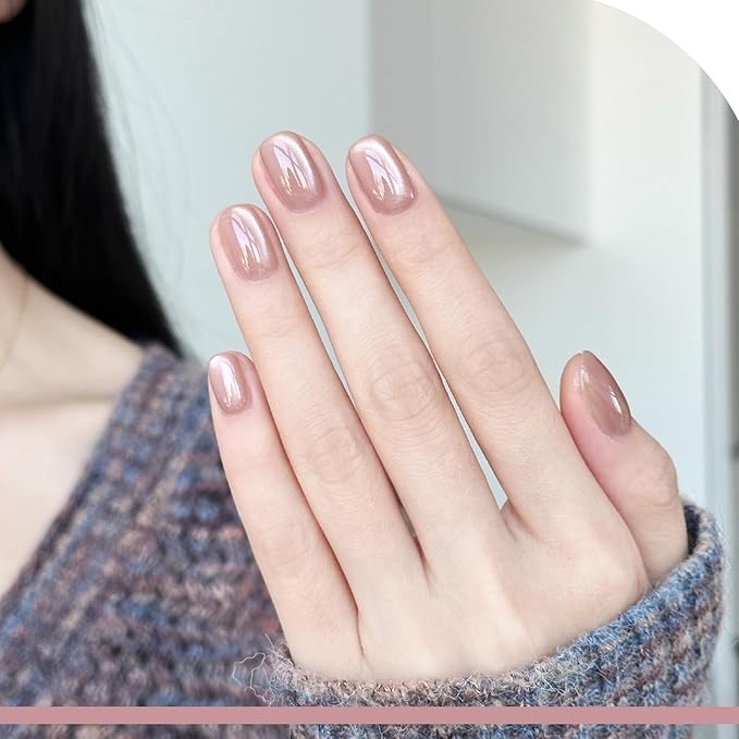GAOY Glassy Cat Eye Gel Nail Polish, 16ml Glitter Holographic Nail Polish with Magnet, Reflective Translucent UV Gel, 2062 Pale Blush