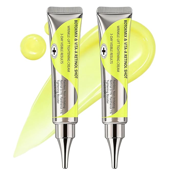 Botoxmix & Vita A Retinal Shot Tightening Booster | Wrinkle-Lift Tightening Cream, Collagen Lifting Serum, Retinoid for Anti-Aging, Pore Minimizer, Wrinkles & Fine Lines, Firmer Skin (15ml x 2 PCS)