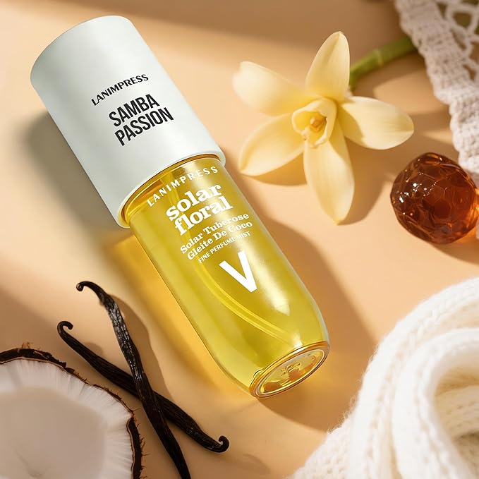3 FL OZ Hair and Body Fragrance Mist, Eau De Parfum for Women,Warm Lush Perfume No.5, Floral Oriental Scent– With Notes of Leite De Coco,Warm Sand,Vanilla,Travel Size Body Spray
