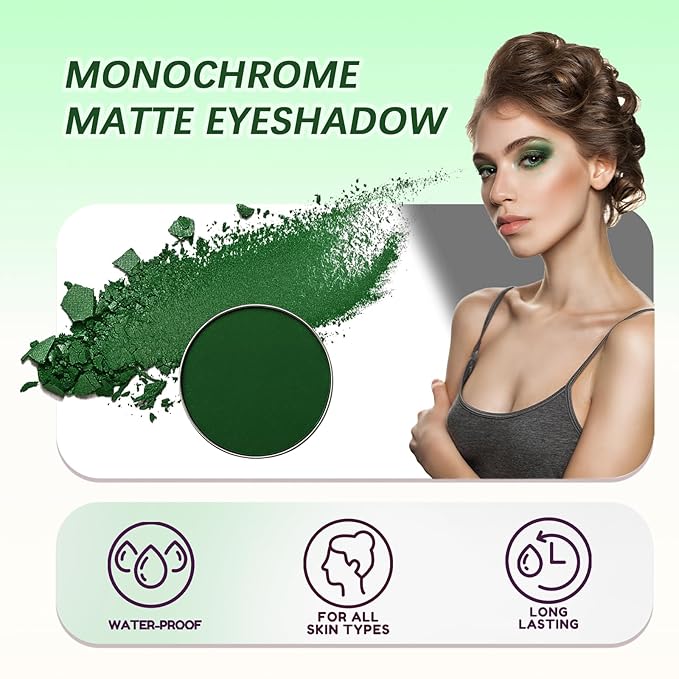 Refillable Eyeshadow Palette - Matte/Glitter/Duo-Chrome Pressed Powder & Cream Formula, Neutral/Shimmer/Smokey Multichrome, Travel-Friendly Iron Pan Refills (Matte, D64)