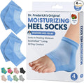 Dr. Frederick's Original Moisturizing Heel Socks for Dry Cracked Heels Treatment - Infused with Olive Oil, Jojoba Oil and Vitamin E - 2 Pairs - Self Care Gifts for Women & Men - Blue Jojoba