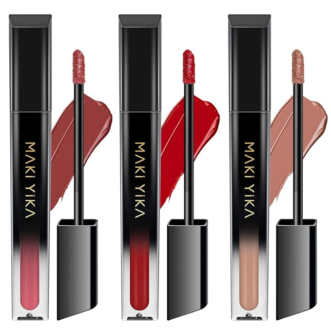 MAKI YIKA Dark Red Lipstick for Women Color Stay Long Lasting Lipsticks, No Smudge Matte Liquid Lipstick Transferproof Cruelty-Free Lip Color | PARTY GO