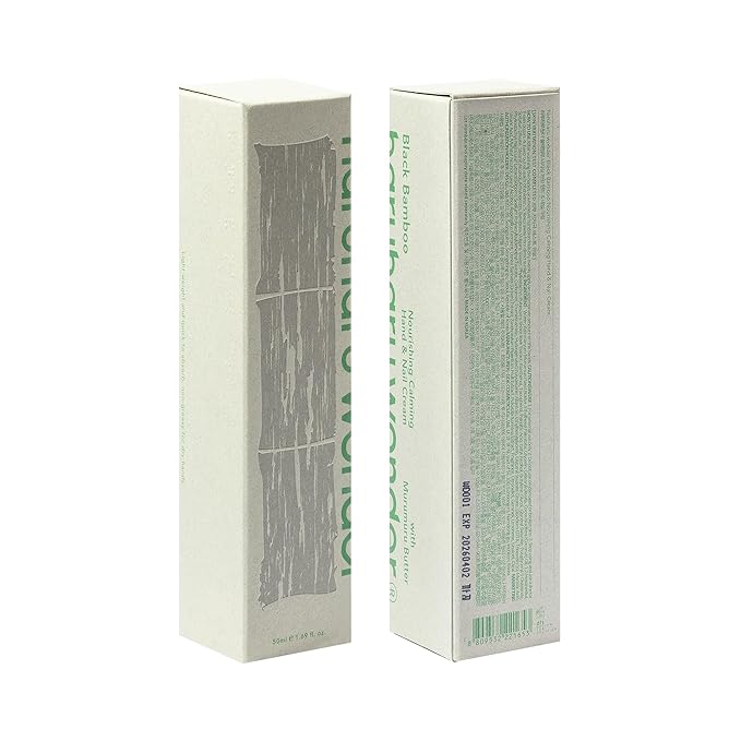 HARUHARU wonder Black Bamboo Nourishing Calming Hand & Nail Cream, Deep Nourishing, Cracked Hands, Softens Cuticles, Non-Greasy, Murumuru Butter, Vegan, Cruelty-Free, Korean Skincare, 1.69 fl.oz