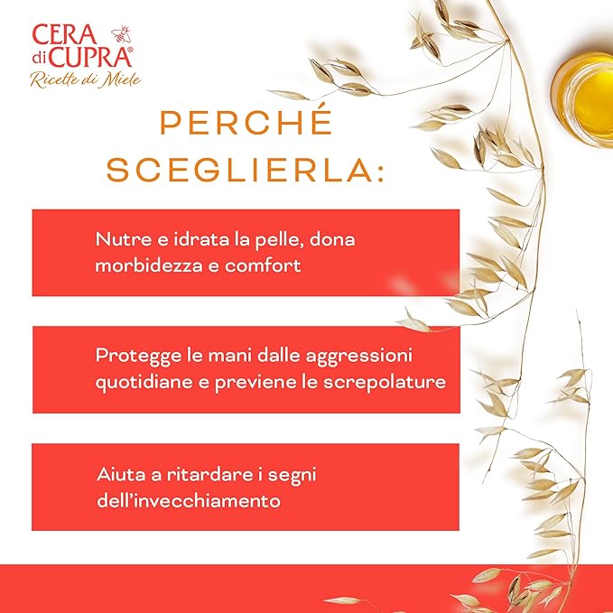CERA DI CUPRA Hand Cream with Beeswax - Nourishing Hand Moisturizer for Dry Hands, Anti-Aging Formula, Dermatologically Tested - Personal Care