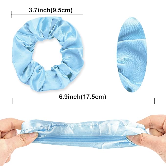 Silk Satin Scrunchies for Women Girls 24 PCS Hair Scrunchies Silk Satin Hair Ties for Thick Hair Bulk Hair Ties Hair Accessories