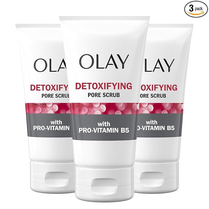 Facial Cleanser by Olay Regenerist, Detoxifying Pore Scrub & Exfoliator, 5 Oz (Pack of 3)