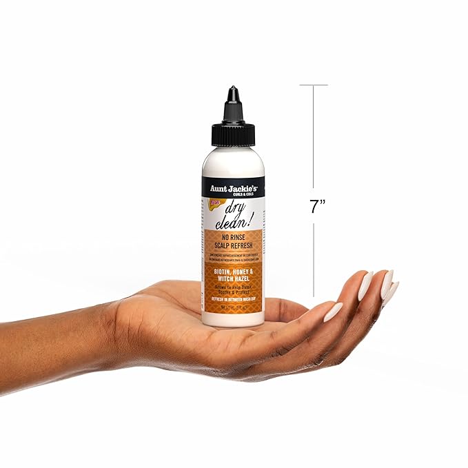 Aunt Jackie’s Braid + Twist Collection Dry Clean! No Rinse Scalp Refresh – Detox and Moisturize Scalp with Witch Hazel, Scalposine, Biotin, and Honey – 6 fl oz