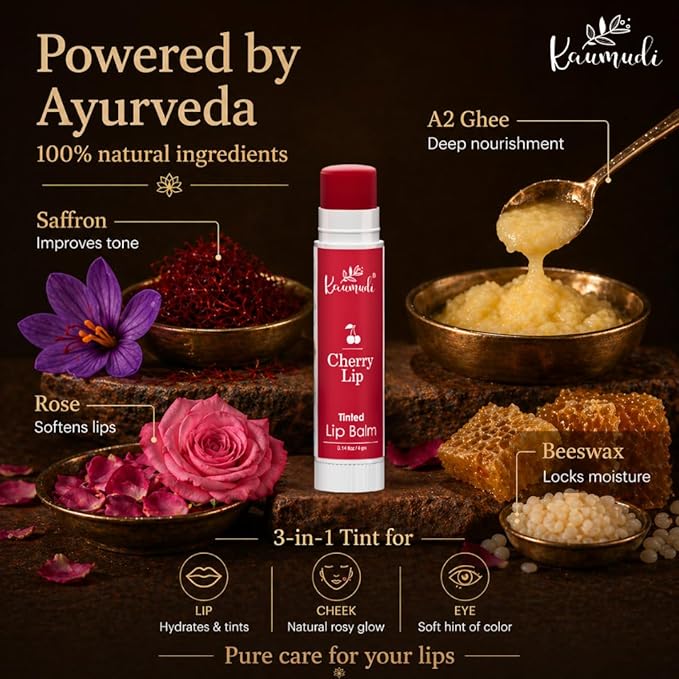 Handmade & Natural Lip Balm for Women & Men with Rose Damascena & Saffron Essential Oil (Cacao Lip)