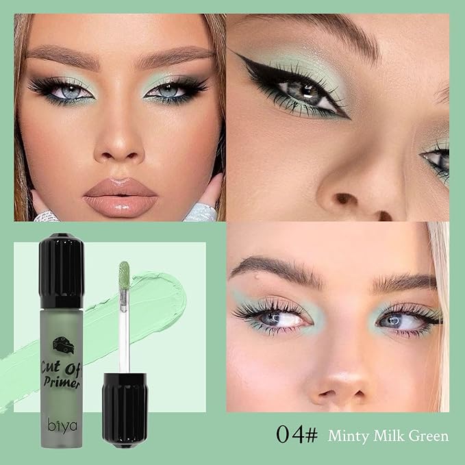 Liquid Eyeshadow, Long-Lasting Matte/Pearlescent eyeshadow, Cut Crease Eyeshadow Gel, High-Pigmented for Bold Eye Makeup, for day-to-night transitions (Mint Green, Matte)