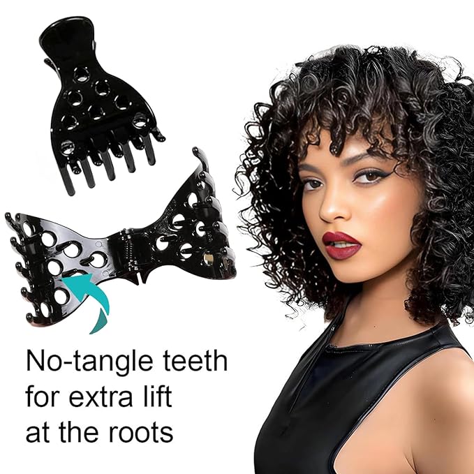 10 PCS Hair Volume Clip for Thick Hair, Root Clips for Curly Hair Volume,Black Claw Clips for Women Root Lifting for Curl