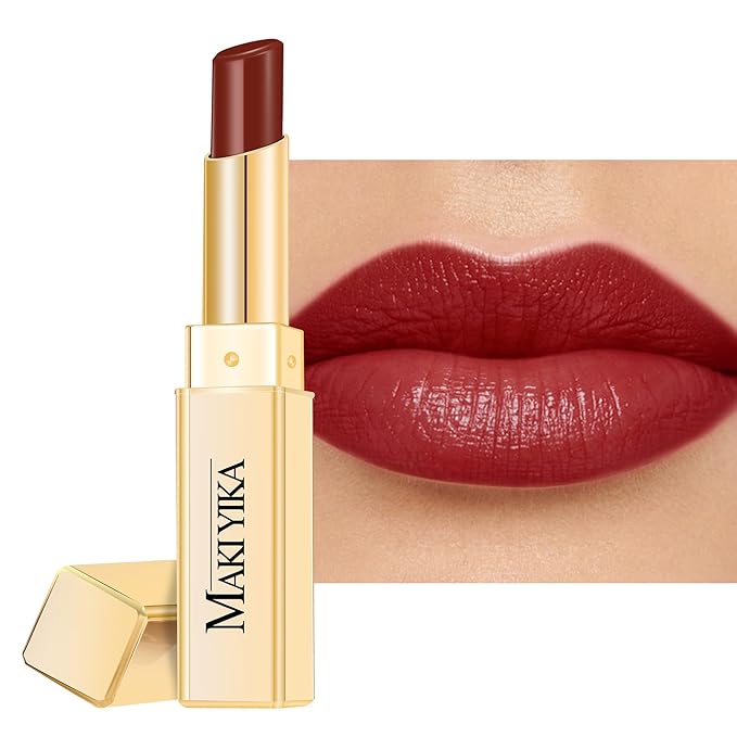 MAKI YIKA Moisture Dark Red Lipstick for Women Hydrate Tinted Lip Balm for Mother's Day Dry Cracked Lips Sheer Lipstick Lip Tinted Glossy Finish,MA052 Dark Time