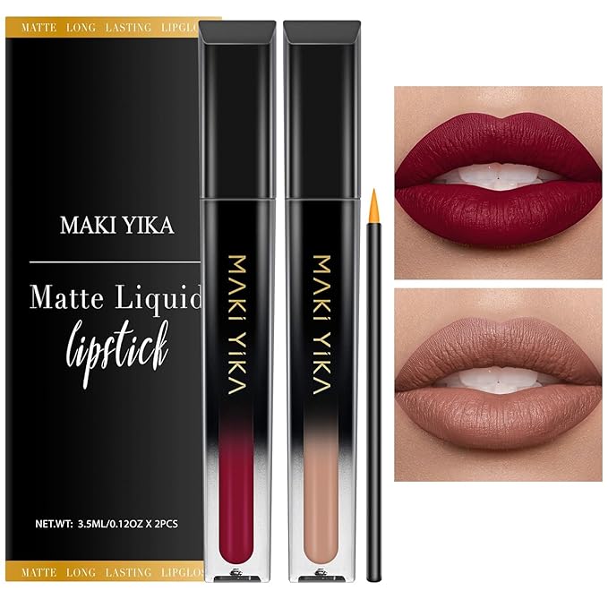MAKI YIKA Dark Purple Lipstick for Women Color Stay Long Lasting Lipsticks Smudgeproof Matte Liquid Lipstick Waterproof Voilet Lip Color, Deep Voilet | quick dry, waterproof