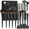 Makeup Brushes Set, Mlemle Professional 25 Pcs Makeup Kit, Include Powder Foundation Concealers Blush Eye shadows 21 Pcs Makeup Brushes and 2 Powder Puff, 2 Makeup Sponge(B02-EmberBlack)