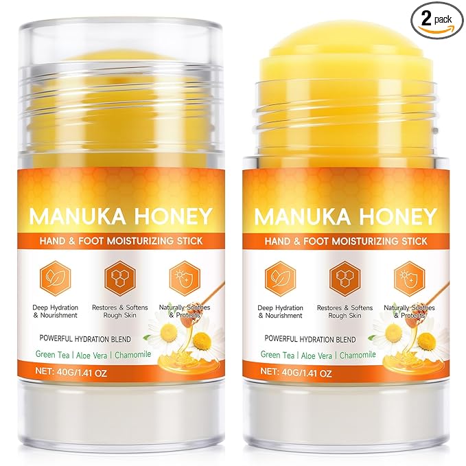 2 Pack Manuka Honey Cracked Heel Treatment Balm Stick, Dry & Cracked Foot Repair for Intensively & Deeply Moisturizing & Hydrating, Soothing, with Shea Butter, Chamomile|1.41 Oz/40 G