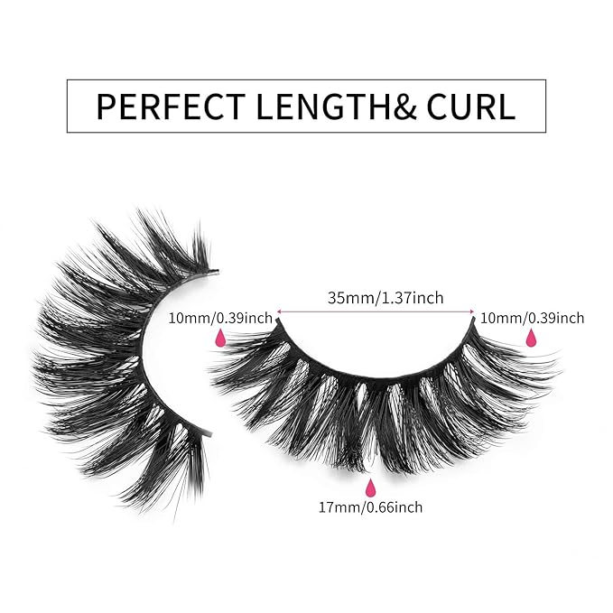 DYSILK 7 Pairs 8D Lashes Faux Mink Eyelashes Wispy Fluffy Natural Look False Eyelashes Long Lashes Pack Mink Lashes Soft Reusable Eye Lashes