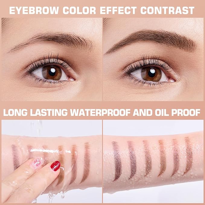 Tattoo Eyebrow Gel Easy Peel Off - Eyebrow Tint Peel Off Long-Lasting Waterproof Transfer-Proof Brow Gel For Fuller & Defined Looking Eyebrows (Light Brown)