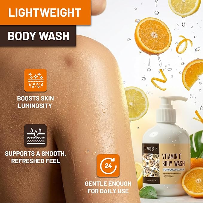 Vitamin C Body Wash For Uneven & Dull Skin - With Niacinamide and Tranexamic Acid - Brightening Daily Cleanser - 16 fl.oz