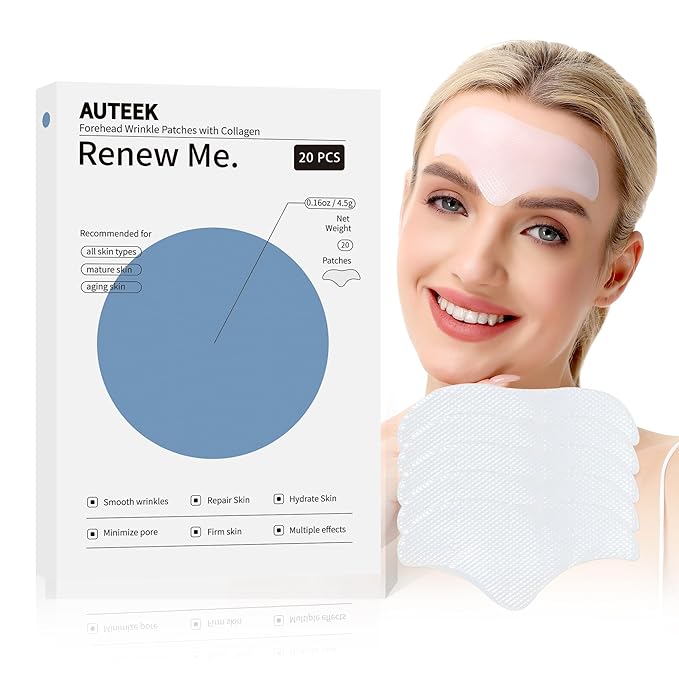 Forehead Wrinkle Patches Overnight 20pcs with Collagen & Seaweed Polysaccharides, Anti Wrinkle Patches for Smooth Fine Lines & Wrinkles, jelly forehead patches Treatment for Skin Care