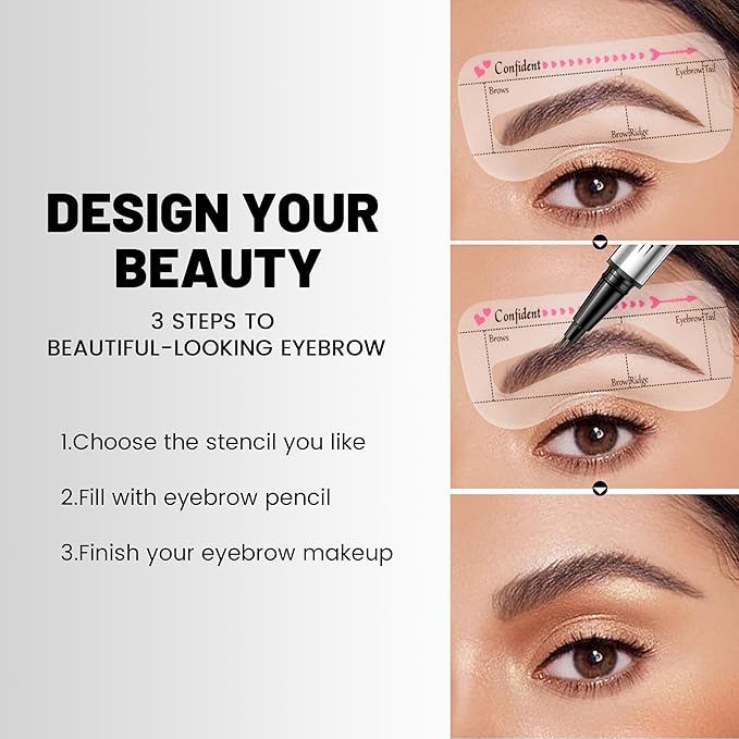 Pudaier 2 Pack 2 Fine Tip Eyebrow Pen, Waterproof Filling Faux Brow Makeup Pencils for Women with Precise Curved Brush-Tip to Fast Create Natural Hair-Like Brows, Last All-Day (Natural Black)