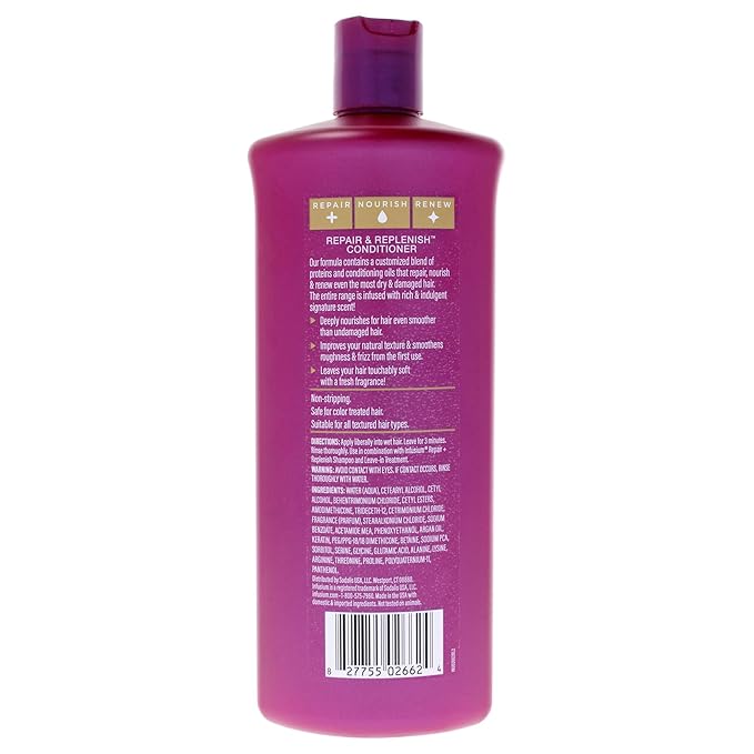 Infusium Repair and Replenish Nourishing Conditioner - Hair Conditioner with Keratin, Argan Oil, and Ceramides - Suitable for All Hair Types - 33.8 oz