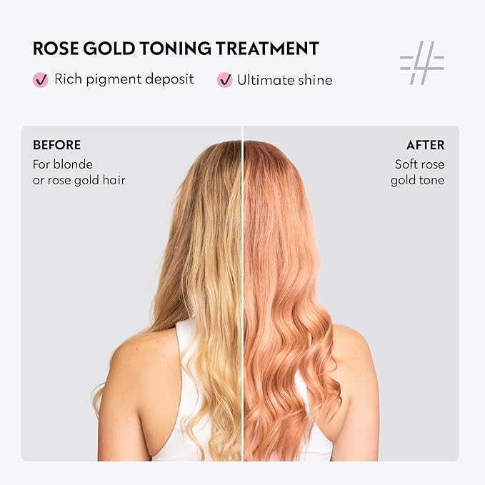 FOUR REASONS Color Mask, Rose Gold (27 Colors) – Hair Gloss & Color Depositing Conditioner – Semi Permanent Hair Toner for Color-Treated Hair Color For Women – Vegan & Cruelty-Free – 6.76 fl oz
