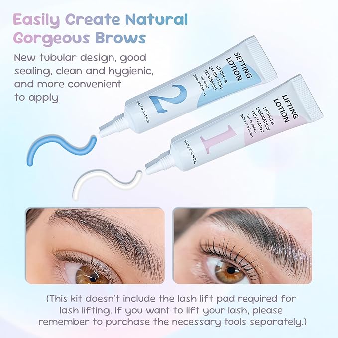 PERMANIA Lifting and Setting Lotion, 10 ml Tube Design Salon Grade for Korean Lash Lift and Brow Lamination Beauty Treatments (only lifting and setting lotion)