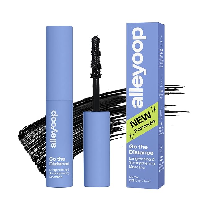 Alleyoop Tubing Mascara Black – Lengthening Mascara Tubing Formula, Smudge Proof for Sensitive Eyes, Clean Vegan Lash Definition, Biotin Peptide Infused, Mini 4 mL