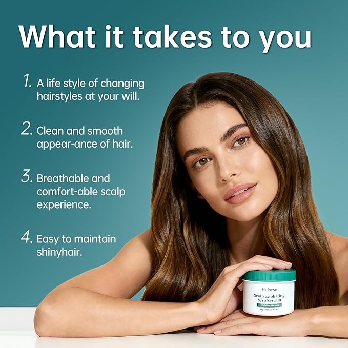 Sea Salt Cleansing Scalp Scrub & Exfoliating Shampoo - for Itchy、Dandruff Scalp with Excess Oil and Buildup | Gently Soothes & Care Hair and Scalp with Rosemary Oil、Coconut Oil & Shea Butter