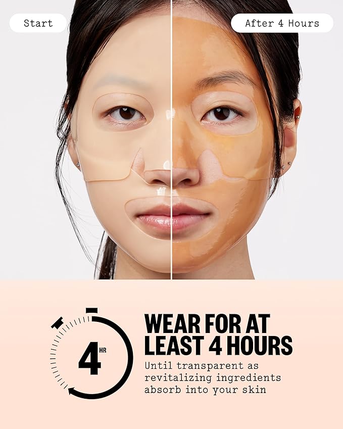 PEACE OUT Overnight Bio-Collagen Recovery Mask, Overnight Sheet Mask with Vegan Collagen, Hyaluronic Acid, and Core Peptide Complex for Skin Revitalizing Hydration (1 Count)