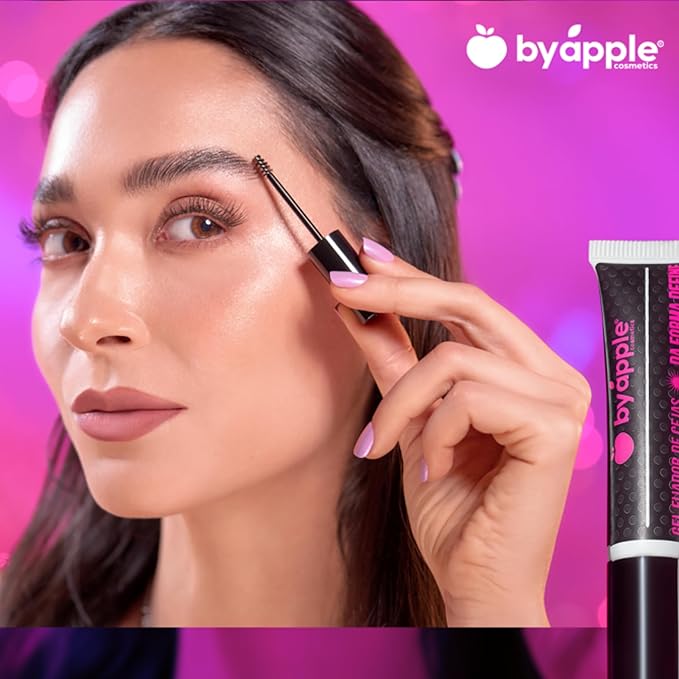 BY APPLE Eyebrow Gel Fixer, Define and Shape, Laminated-Look Effect, Shapes & Defines Brows for a Sleek, Polished Finish, 0.2oz