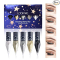 Glitter Liquid Eyeliner Colorful Set,5 Colors Metallic Shimmer White Black Silver Gold Grey Eyeliner Waterproof Long Lasting Sparkle Glitter Liquid Eyeshadow Dazzling Mother's Day Eye Makeup for Women