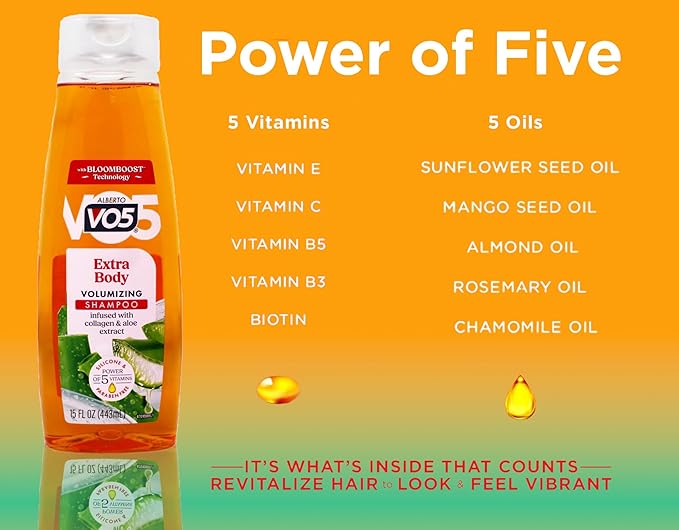 Alberto Vo5 Extra Body Shampoo, 15 Oz. (Pack of 6)