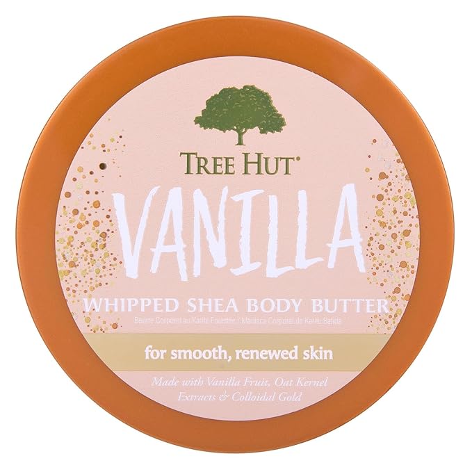 Tree Hut Vanilla Whipped Shea Body Butter, Long-Lasting Hydration for Soft, Smooth Skin, Nourishing Essential Body Care, Lightweight Moisturizer, 8.4 fl oz