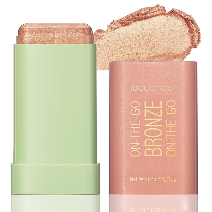 Highlighter Makeup Stick - Blush Highlighters Makeup Stick for Face & Body, Natural Silky Shimmer Highlight, Bendable Long Lasting Cream Korean Highlighter (#A02 Soft Glow)
