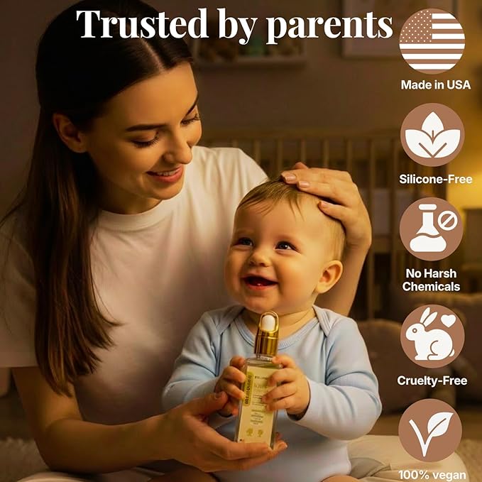 REVATOLOGY Kids & Baby Hair Growth Product High Potency Scalp & Hair Oil (Made in USA) 26 Cold-Pressed Botanicals for all Ages and Hair types Thin, Curly, Waivy for Hair Growth, Dry/Itchy Scalp