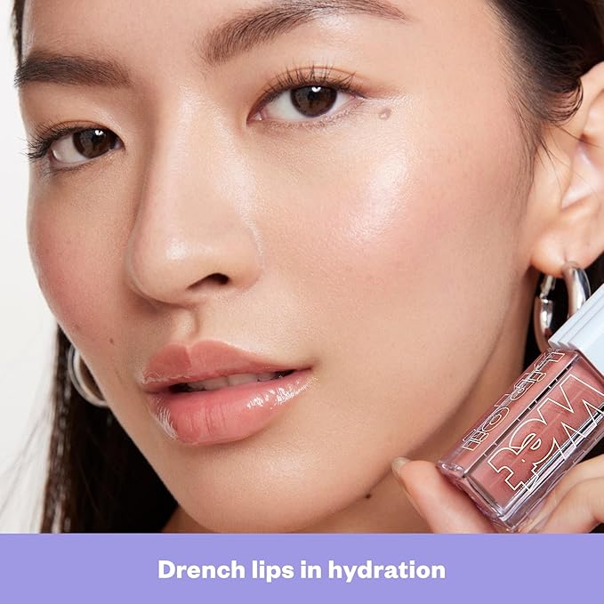 Kosas Wet Lip Oil Gloss - Hydrating Lip Plumping Treatment with Hyaluronic Acid & Peptides, Non-Sticky Finish (Unhooked)