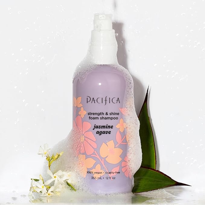Pacifica Jasmine Agave Strengthening Shampoo & Conditioner Set – Clean Vegan Shampoo & Conditioner for Weak Or Brittle Hair (Including Color-Treated), Stronger Shinier Strands No Silicones or Parabens