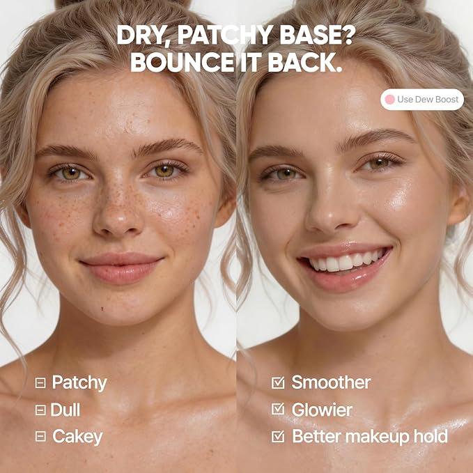BANILA CO Dew Boost Makeup Serum | Bounce-back Supple Hydration & Natural Makeup Glow | Hydrating Prep & Grip Primer for Radiant Glass Skin | Dewy-Plump Finish Face Base (30ml / 1.01 fl oz)