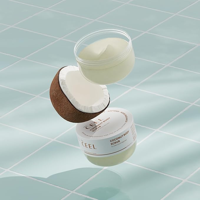 The Ceel Coconut Body Scrub – Moisturizing, Nourishing & Exfoliating Scrub for Keratosis Pilaris, Dry Skin & Smooth, Glowing Skin 275g - 9.70 oz