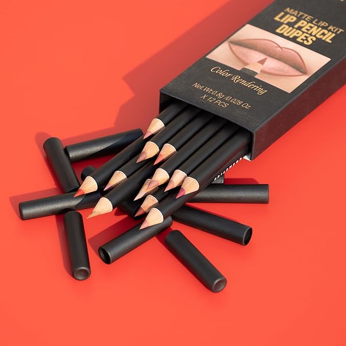 SHCOETY 24 Pcs Matte Lip Liner Set, Waterproof Longwear Lip Pencils, Smooth Soft High Pigmented Natural Lip Makeup (SH8007X+SH012X)