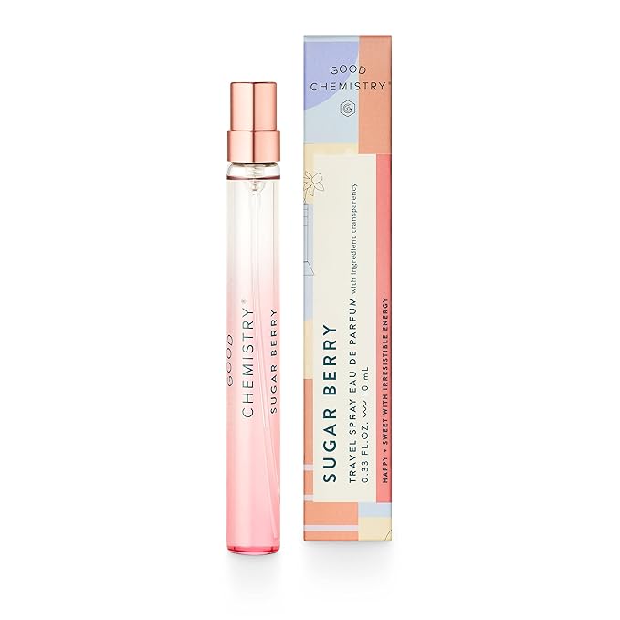 Good Chemistry Sugar Berry Travel Spray 0.33 fl oz - Long-Lasting On-the-Go Perfume with Freesia, Raspberry, & Vanilla - Sweet, Clean & Vegan