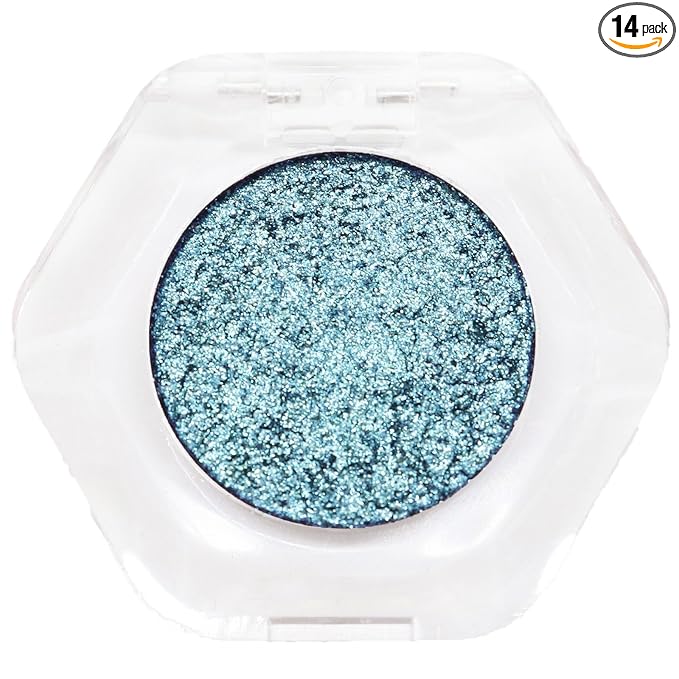 Chameleon Eyeshadow Collection, 14 Shades, Glitter Pressed Powder, Iridescent Shimmer Colors. (Blue Aurora)