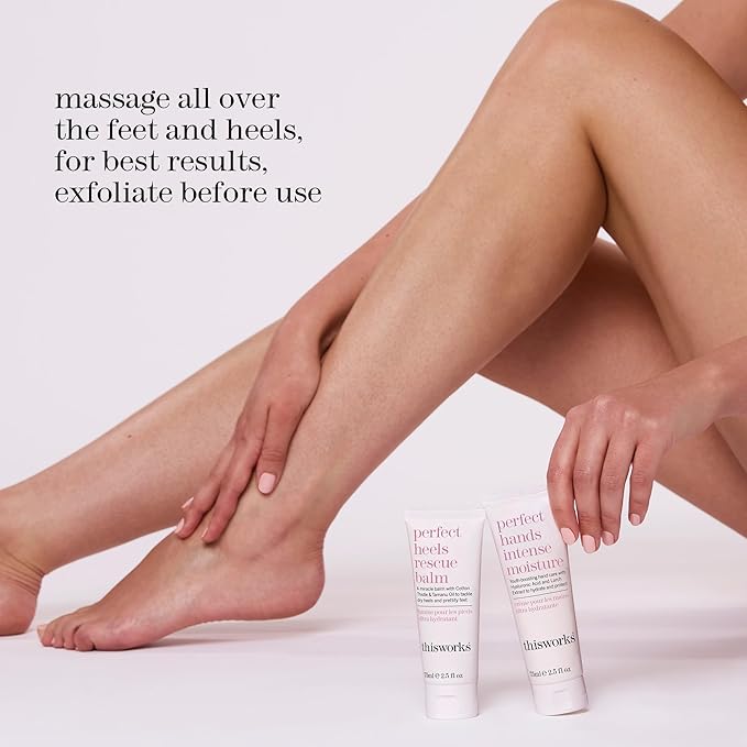 THISWORKS Perfect Heels Rescue Balm: A Natural Vegan Formula to Nourish, Repair and Moisturise with Cotton Thistle, Lemon and Lavender Essential Oils, Silicone Free, 75ml