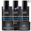 Mountaineer Brand Ultimate Bald Head Care Gifts Bundle For Men | All Natural 5 Step Skin Care for Healthy Scalp & Face | Exfoliate Scrub | Cleanse Wash | Shine Away | Moisturizing Balm | Detox