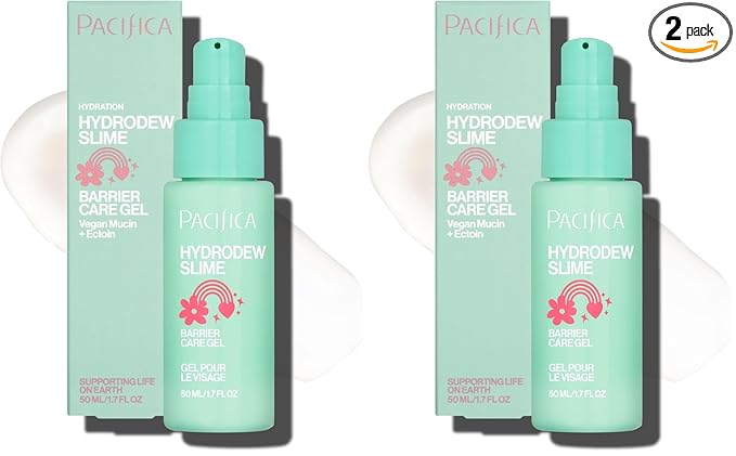 Pacifica Hydrodew Slime Vegan Snail Mucin Barrier Face Moisturizing Gel, Hydrating For Smoothing & Refining Skin, Vegan & Cruelty-Free (Pack of 2)