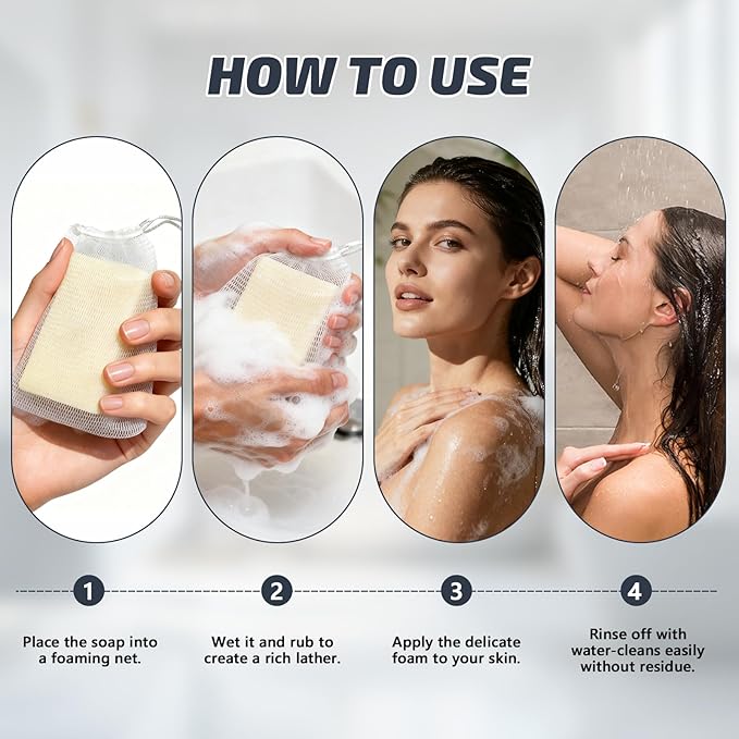 Beef Tallow Soap Bar, Natural Grass Fed Tallow Soap for Face Body Hand, Deep Cleansing, Moisturizing Facial Cleanser Body Wash, Organic Bath Soap Great for Dry, Itchy, Sensitive Skin - 3 Pack
